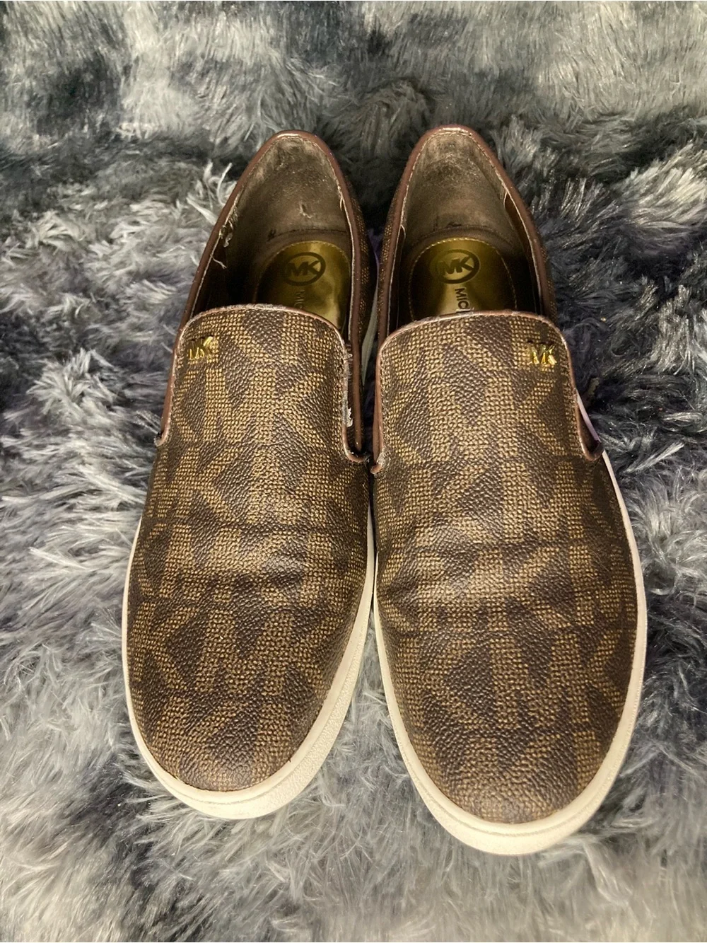 Michael Kors Brown Logo Slip-On Sneakers